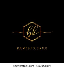 BK Initial luxury handwriting logo vector
