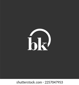 BK initial monogram logo with creative circle line design