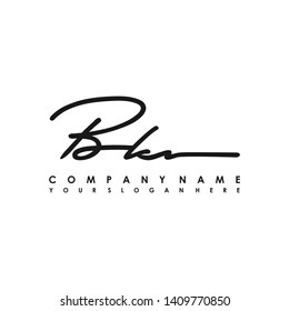 BK initial signature logo. handwriting logo template vector,
