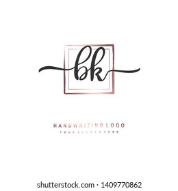 BK initial signature logo. handwriting logo template vector,