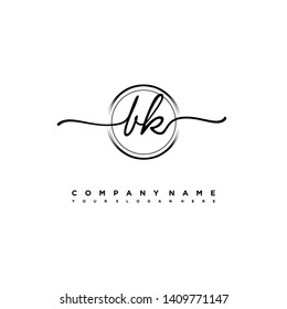 BK initial signature logo. handwriting logo template vector,