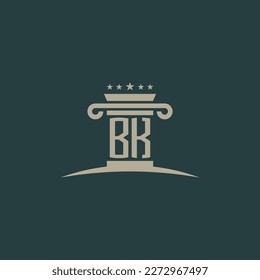 Plantilla de diseño de vectores del logotipo de la ley de justicia de BK