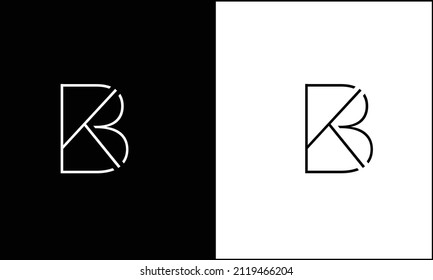 Monograma del logotipo de las letras abstractas BK, KB