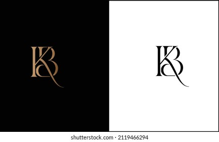 BK, KB Abstract Letters Logo Monogram