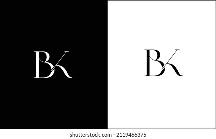 BK, KB Abstract Letters Logo Monogram