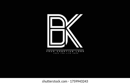 BK KB abstract vector logo monogram template