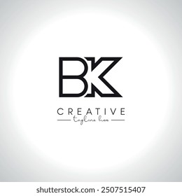 BK KB Alphabet Letters Monogram Logo Design. Initial Vector Template.