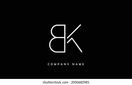 BK, KB Alphabets Letters Logo Monogram