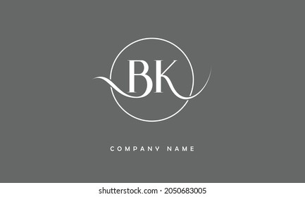 BK, KB Alphabets Letters Logo Monogram