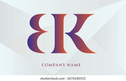 BK, KB Alphabets Letters Monograma de Logotipo (5000x3000 pixels, 300dpi)
