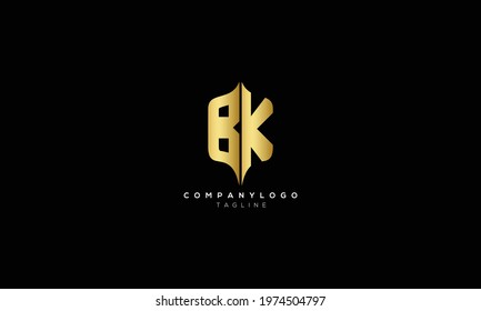 BK KB B AND K Abstract initial monogram letter alphabet logo design