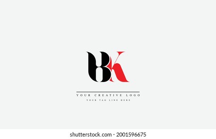 Plantilla de monograma del logotipo del vector abstracto de BK KB B K