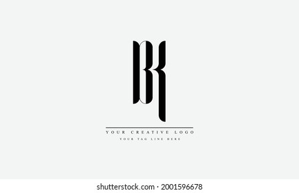 BK KB B K abstract vector logo monogram template