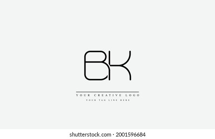BK KB B K abstract vector logo monogram template