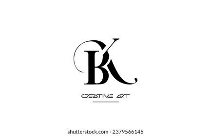 BK, KB, B, K, abstrakte Buchstaben Logo-Monogramm