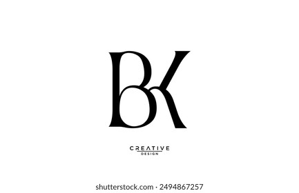 BK, KB, B, K, Monograma del logotipo de las letras Abstractas