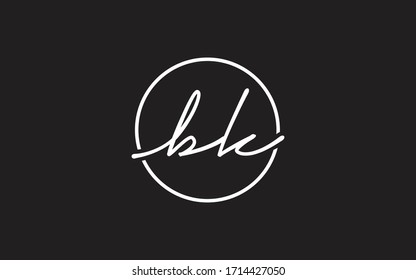 bk or kb and b, k Lowercase Cursive Letter Initial Logo Design, Vector Template