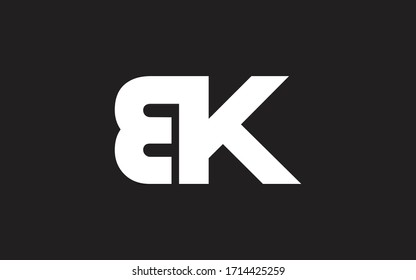 BK o KB y B, K Letra mayúscula Diseño del logotipo inicial, plantilla del vector