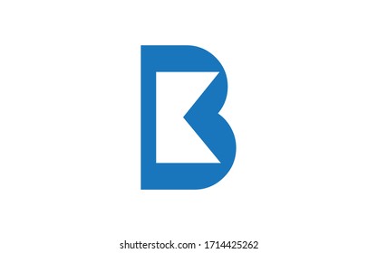 BK or KB and B, K Uppercase Letter Initial Logo Design, Vector Template