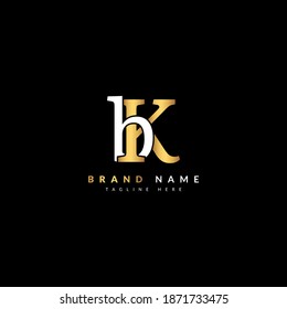 Concepto compuesto de letras BK KB para el logotipo de empresa y empresa. Diseño de logotipo de lujo.