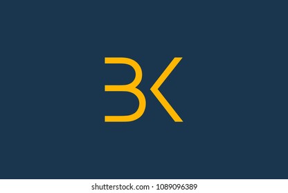 BK KB Letter Initial Logo Design Template