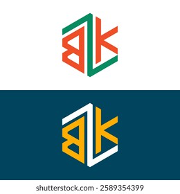 BK KB letter logo set design