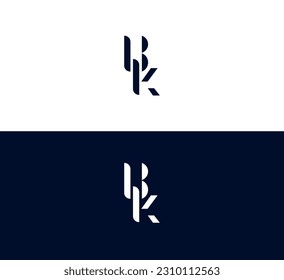 BK, KB letters logo, B and K letters logo alphabet design.