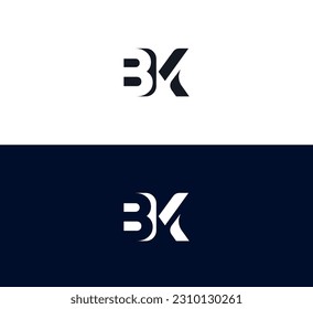 BK, logotipo de letras KB, diseño del alfabeto del logotipo de letras B y K.