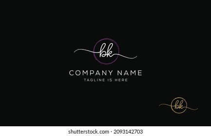 Vector de plantilla de logotipo inicial de BK KB Signature
