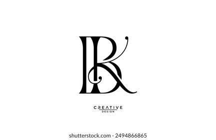 BK, KB,B , K, Abstract Letters Logo Monogram