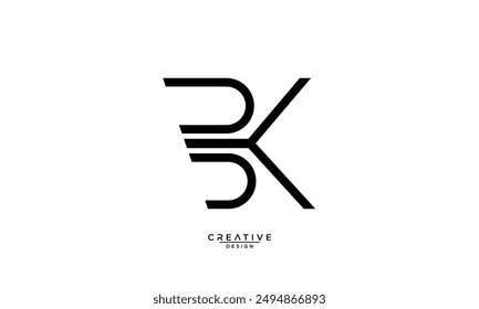 BK, KB,B , K, Monograma del logotipo de las letras Abstractas