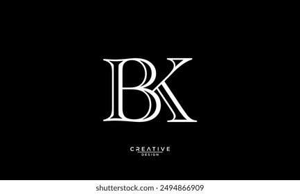 BK, KB,B , K, Abstract Letters Logo Monogram