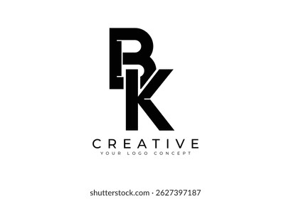 Ilustración vectorial de Plantilla de diseño de logotipo inicial de letra BK