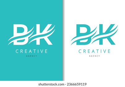 Diseño del logotipo de la carta BK con fondo y logotipo de la empresa creativa. Diseño moderno de la moda de las letras. Ilustración del vector