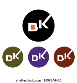 bk letter logo design with circle