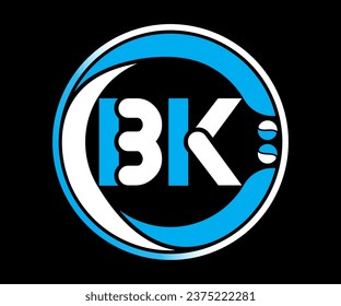 BK letter logo design with a circle shape BK Logo design with unique and simple design.