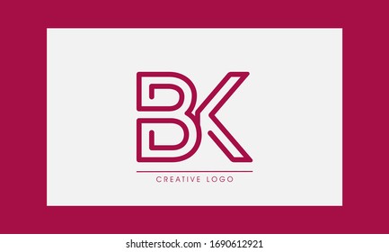 Vector de plantillas de diseño de logotipo de letra BK
