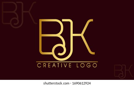 BK Letter Logo Design Template Vector
