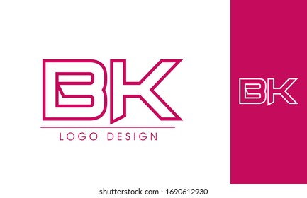 BK Letter Logo Design Template Vector
