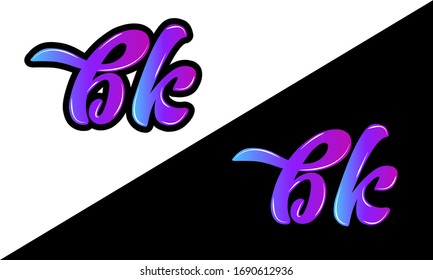 Vector de plantillas de diseño de logotipo de letra BK
