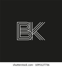 BK Letter logo icon design template elements.