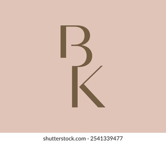BK letter logo icon design. Classic style luxury initials monogram.