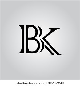 BK letter logo with nice white background.The nice black letter logo.