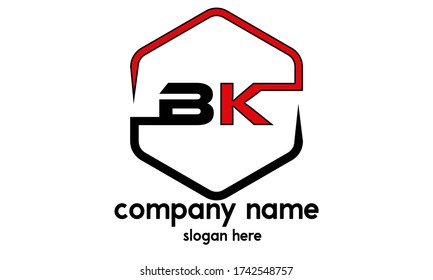 BK Letter Logo Template Vector.BK logo vector.eps