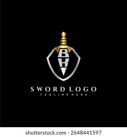 BK letter luxury monogram for shield and sword style image