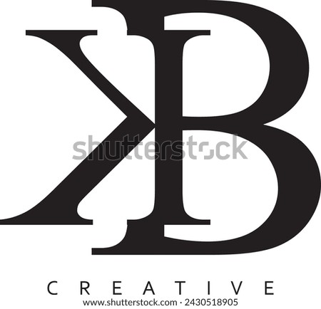 BK letter modern logo. KB vector design