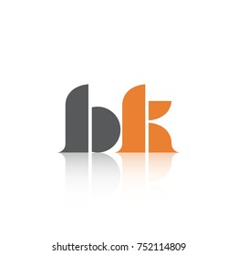 BK lettering Logo vector isolated on white background
