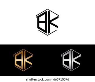 BK letters linked with hexagon shape logo