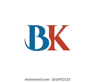 BK logo design vector template. BK