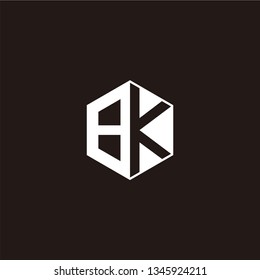 BK Logo Initial Monogram Negative Space Designs Templete
